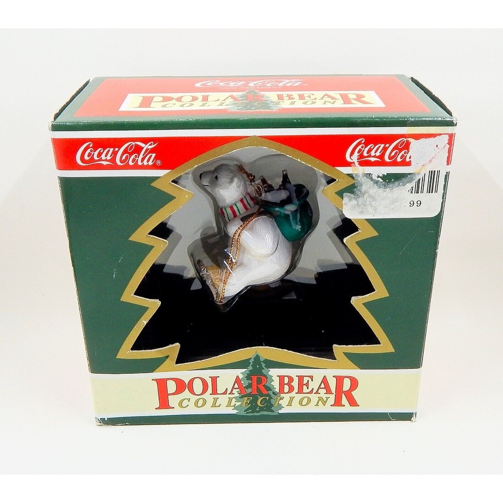 Coca Cola Polar Bear Collection North Pole Delivery Snowshoe Tree Ornament